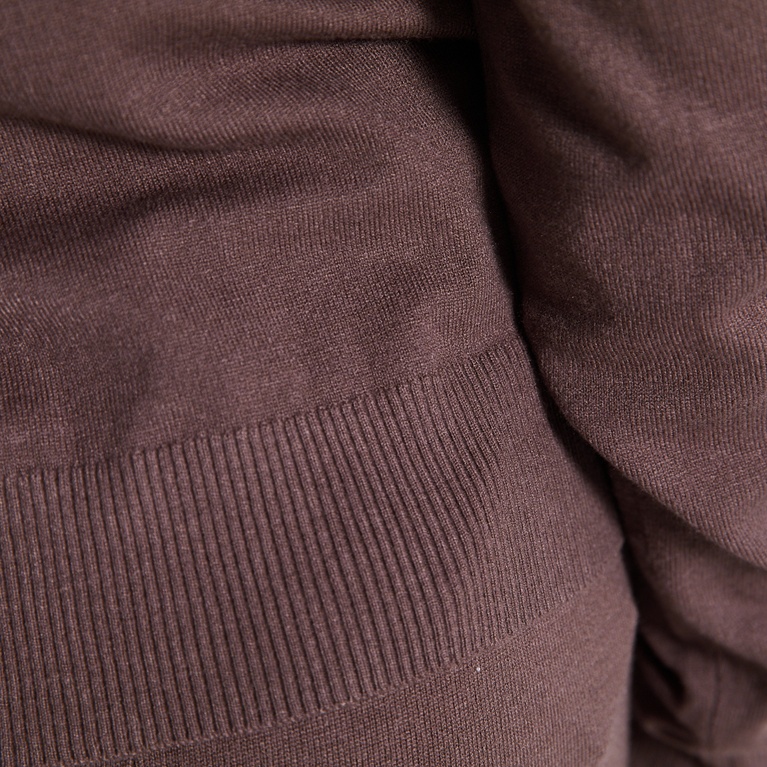 Knit zip hoodie "Jennifer star" Brown